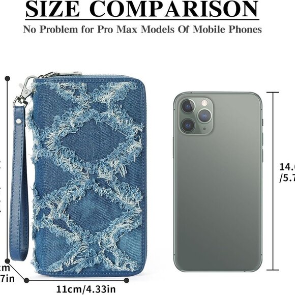 Women's Wallet Large Capacity Double Zip Ladies Card Phone Holder RFID Blocking - Picture 5 of 9